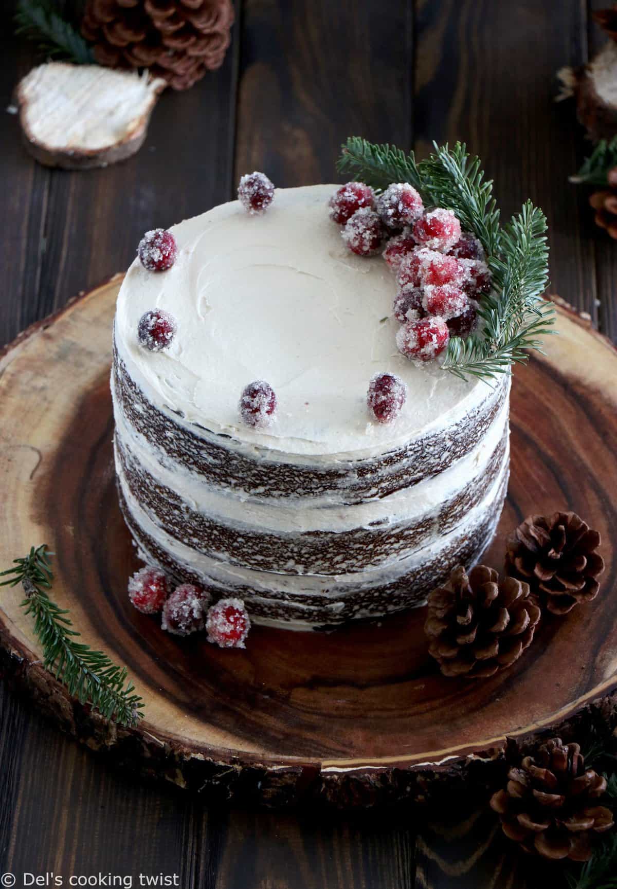 Vegan Gingerbread Naked Cake au Caramel