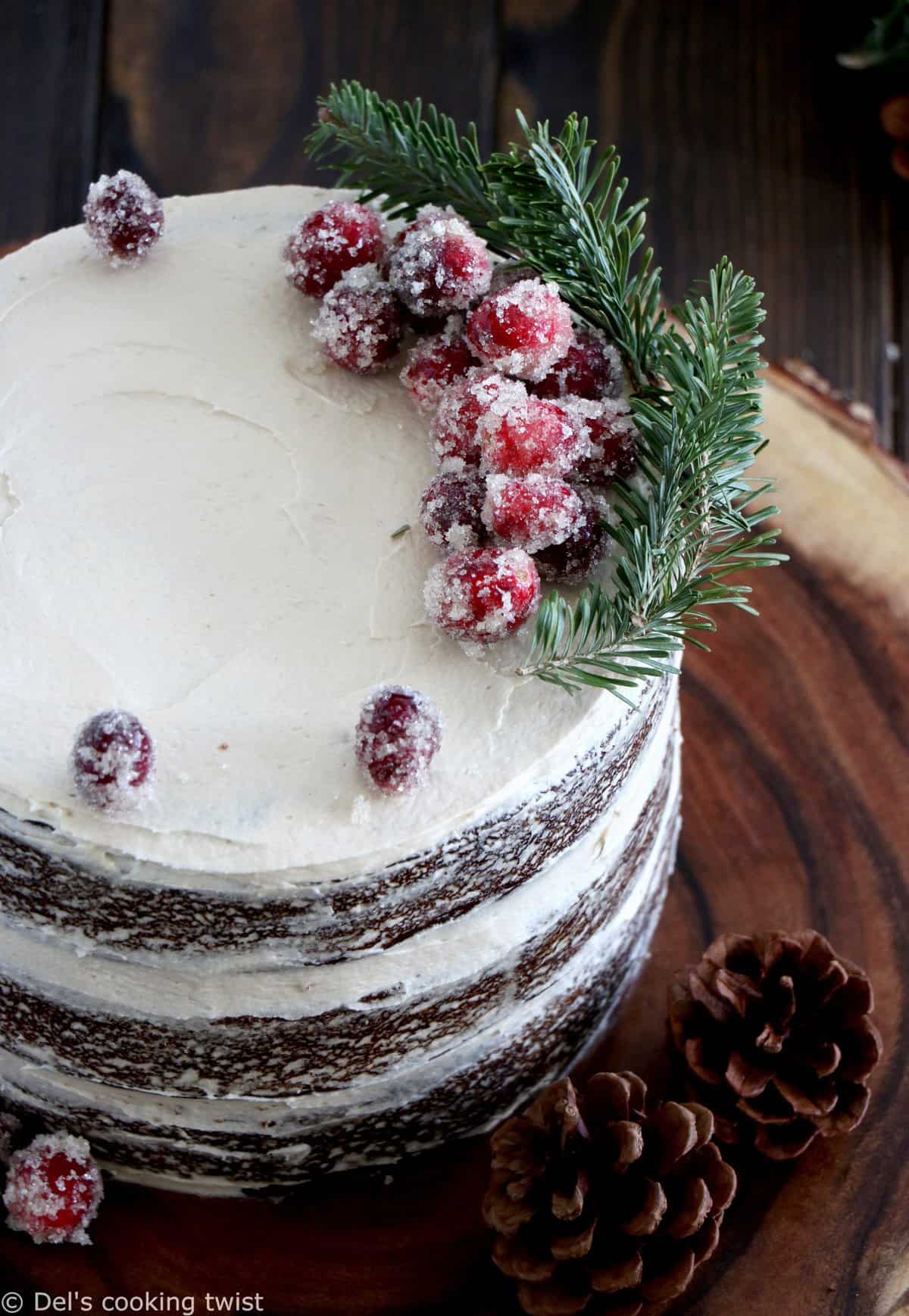 Vegan Gingerbread Naked Cake au Caramel