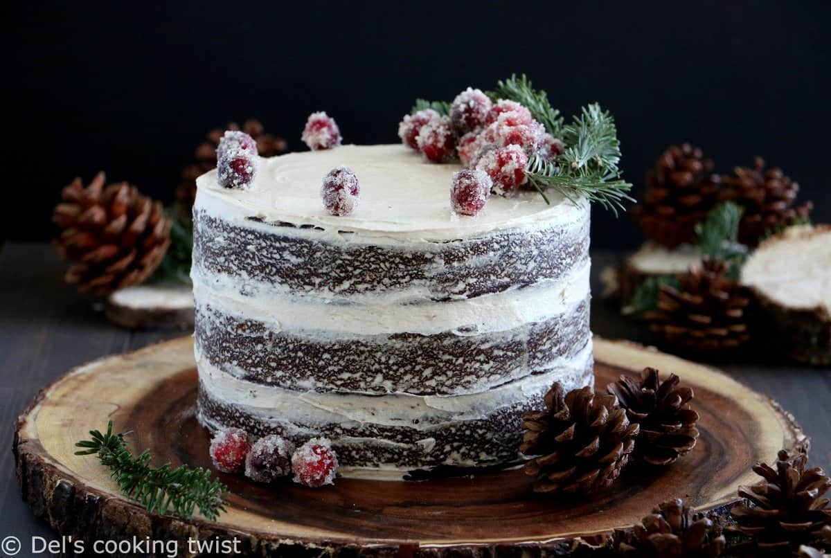 Vegan Gingerbread Naked Cake au Caramel