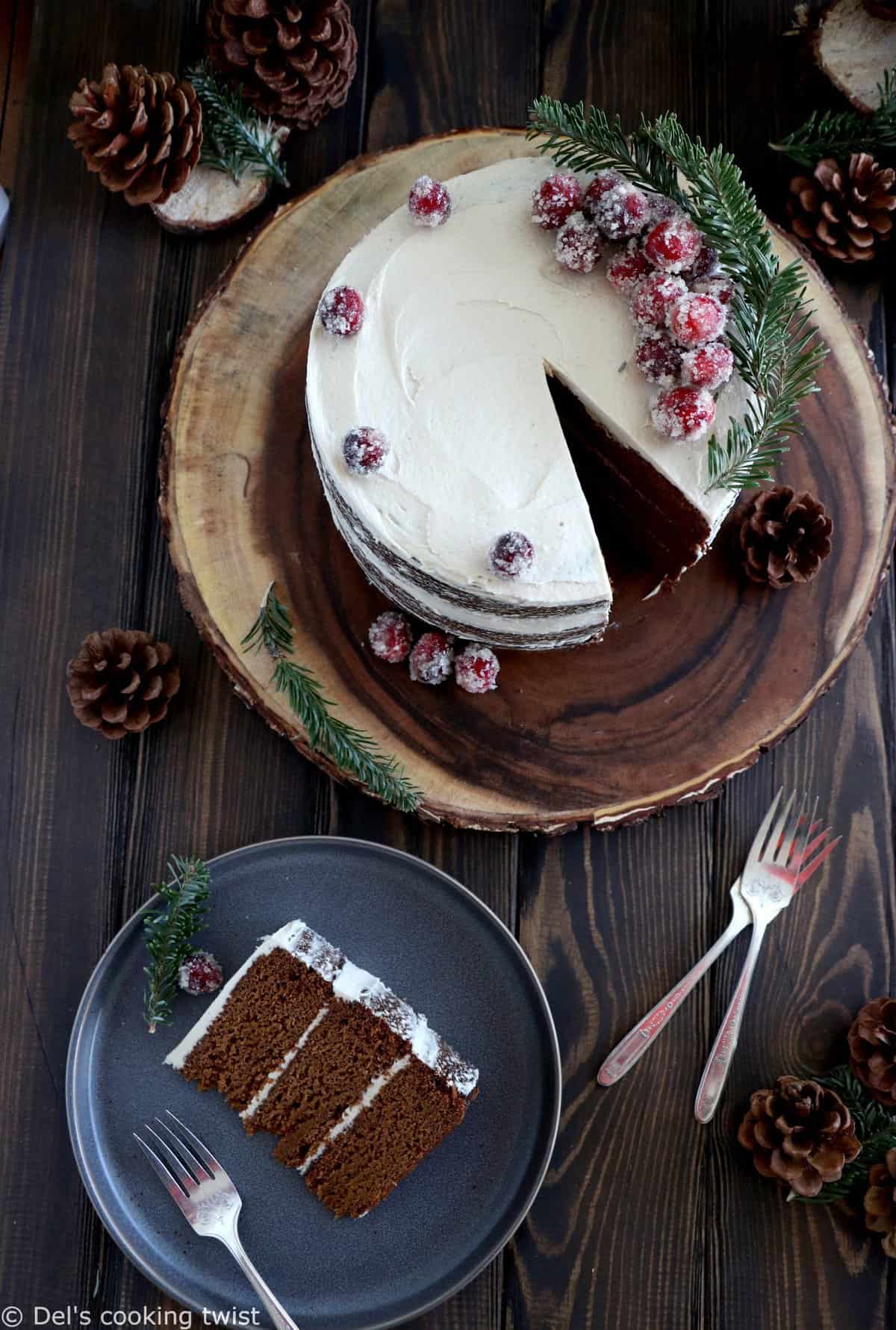 Vegan Gingerbread Naked Cake au Caramel