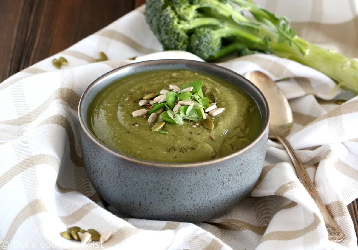 Soupe détox de brocolis & lentilles au cumin