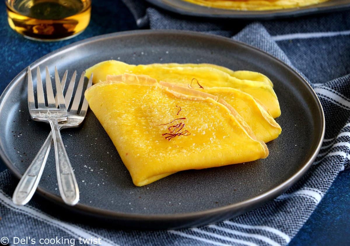 Crêpes au safran et au rhum