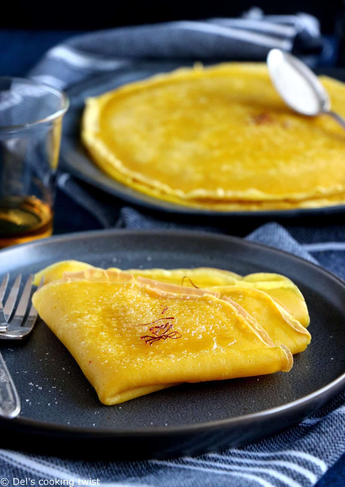 Crêpes au safran et au rhum