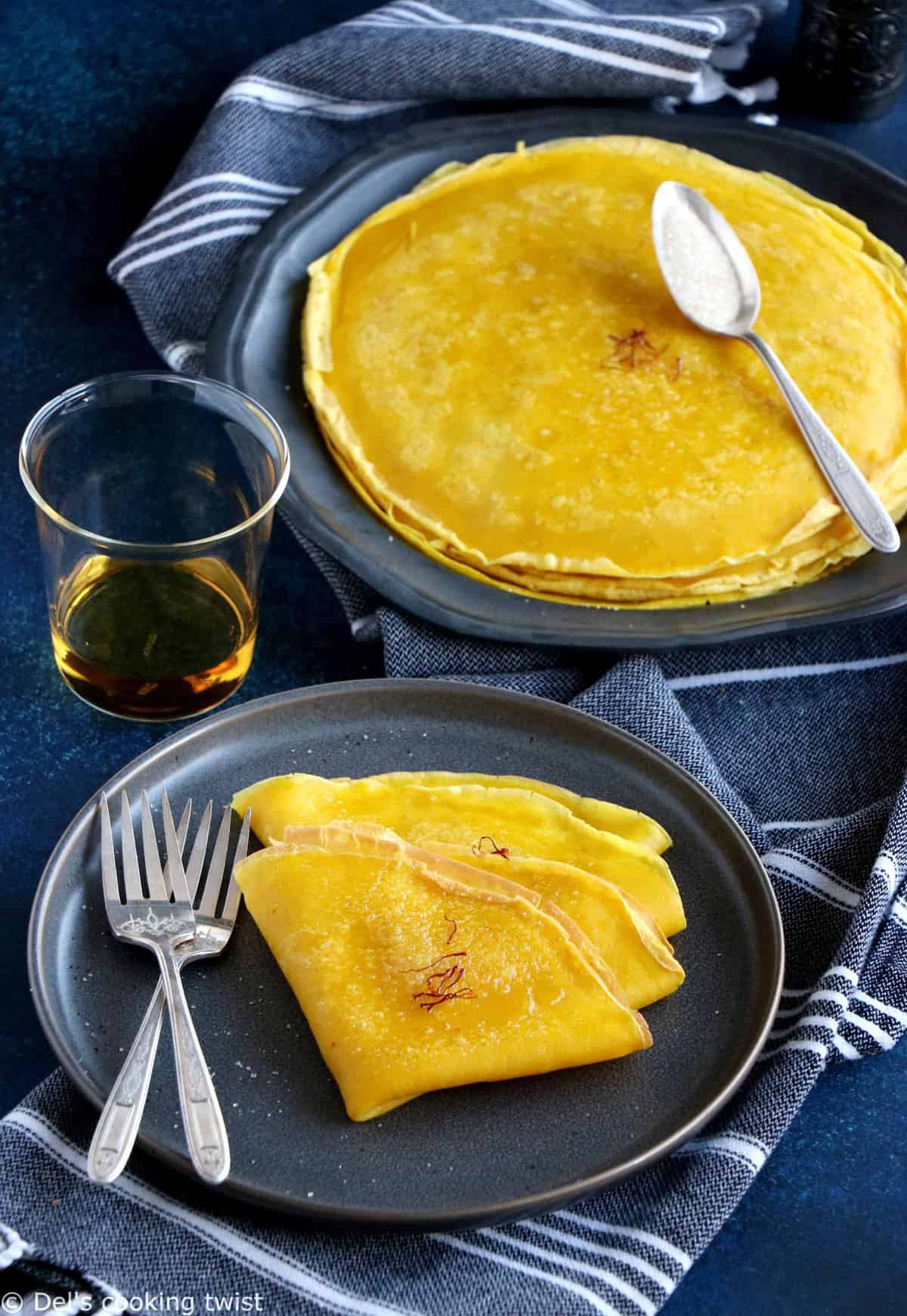 Crêpes au safran et au rhum