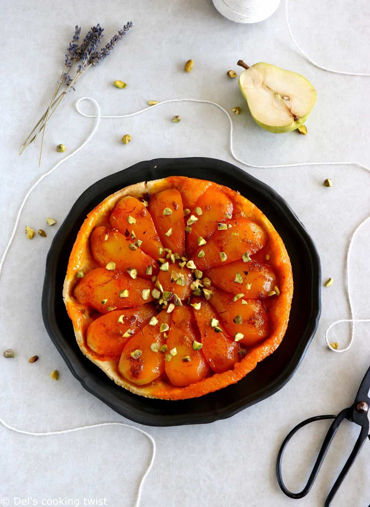 Tarte Tatin de poires au safran