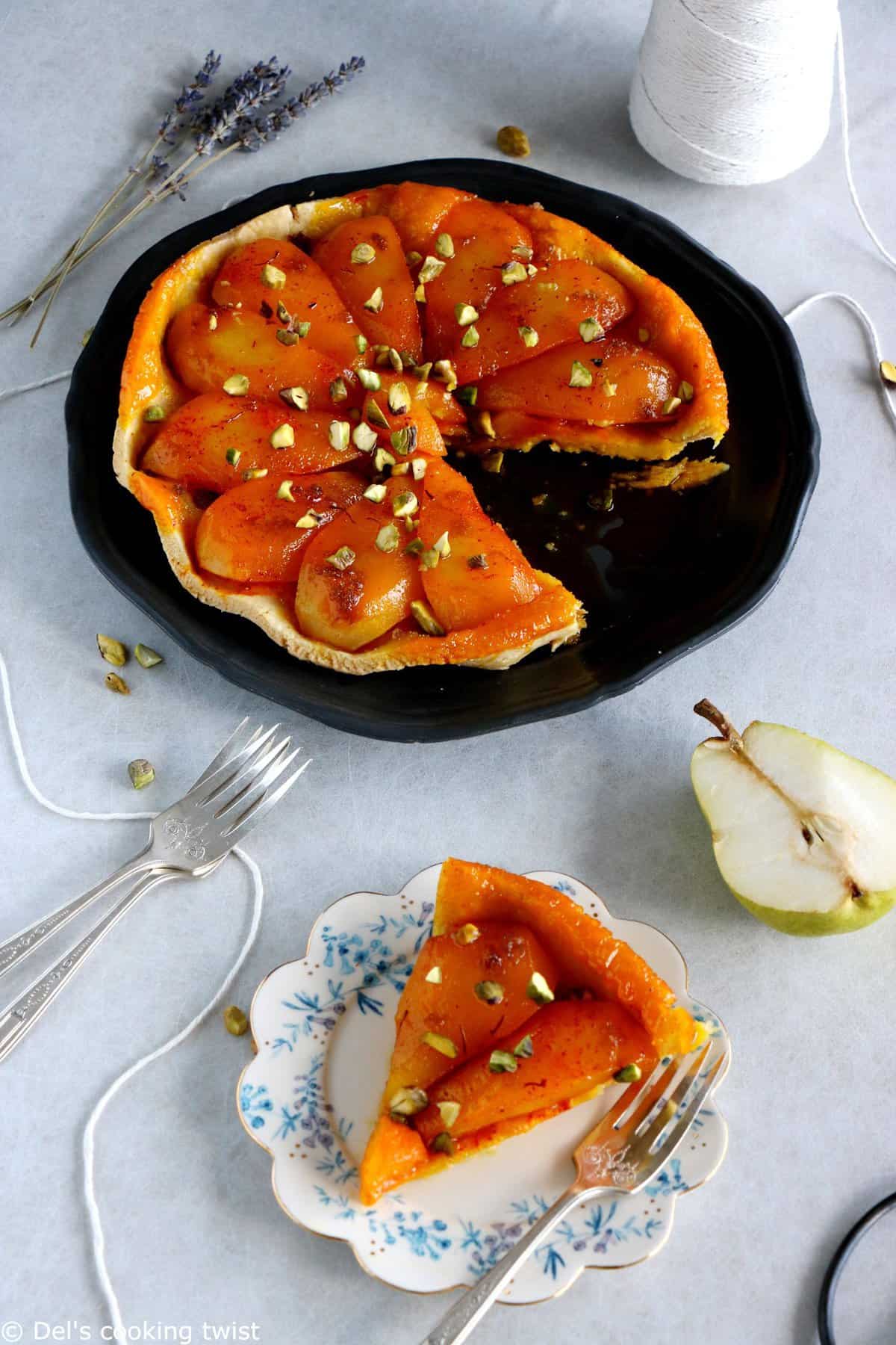 Tarte Tatin de poires au safran