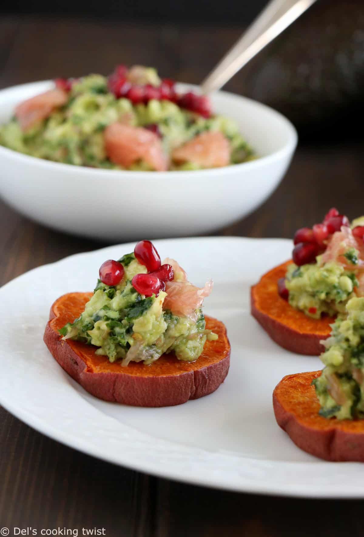 Toasts de patates douces et guacamole au chou kale