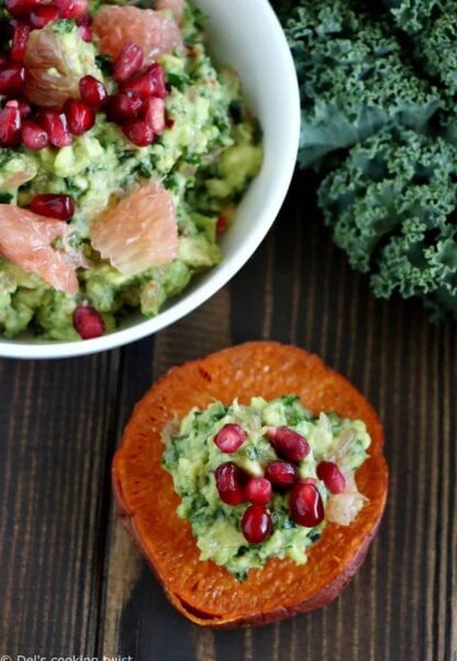 Sweet Potato Toasts with Kale Guacamole