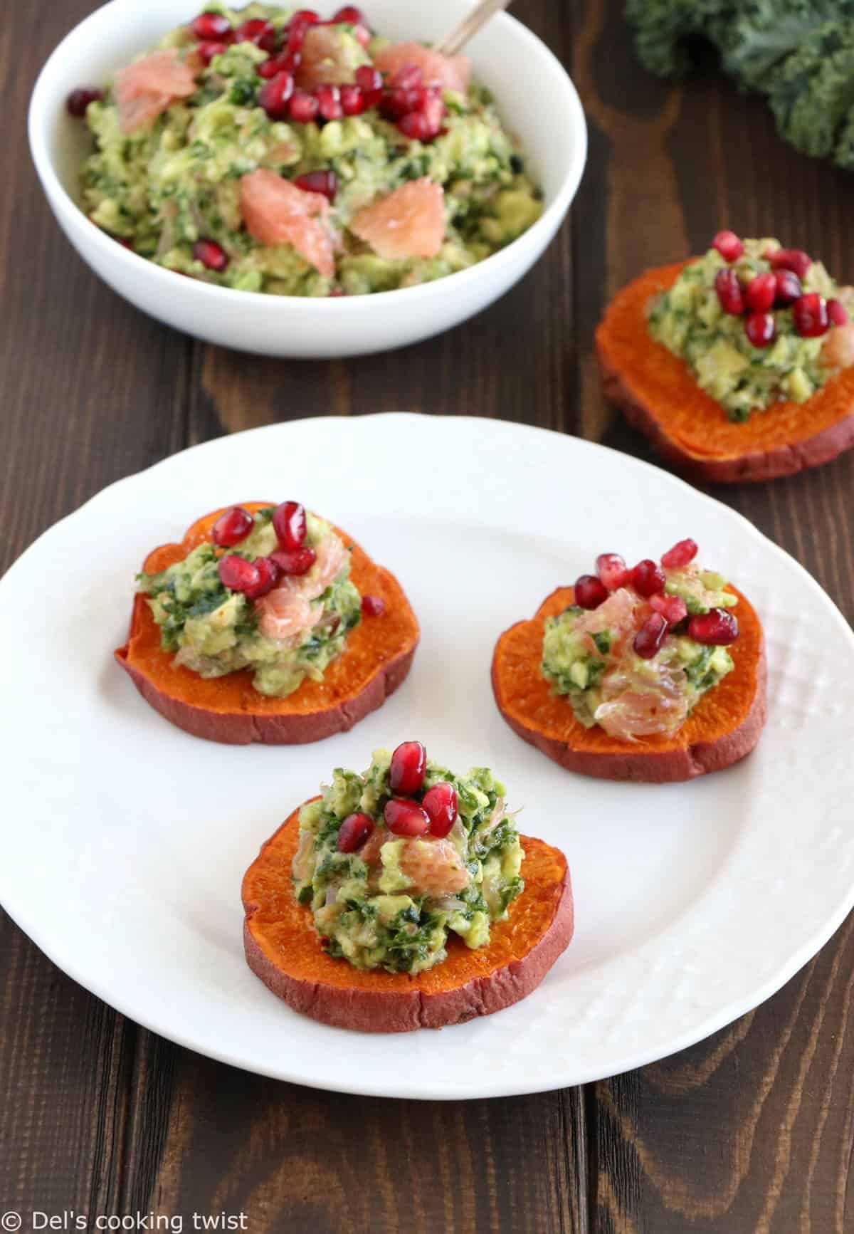 Sweet Potato Toasts with Kale Guacamole