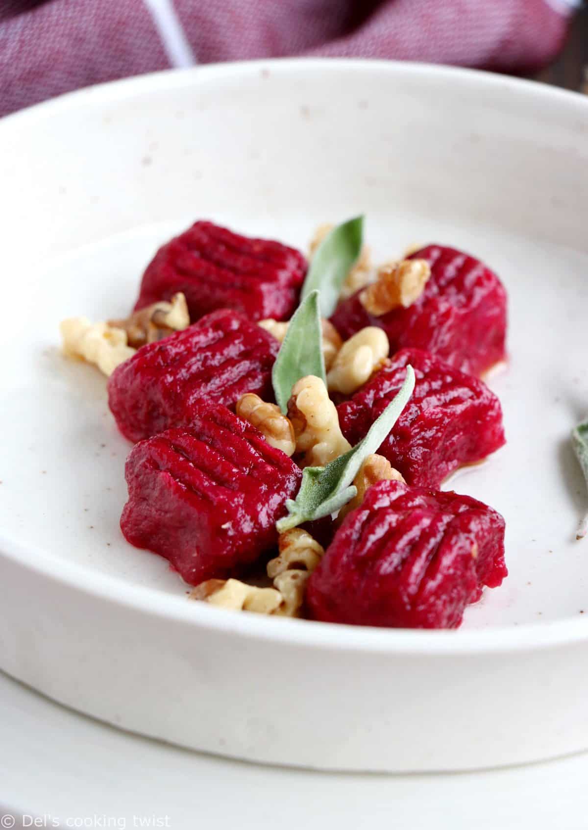 Beet Gnocchi with Walnut-Sage Brown Butter