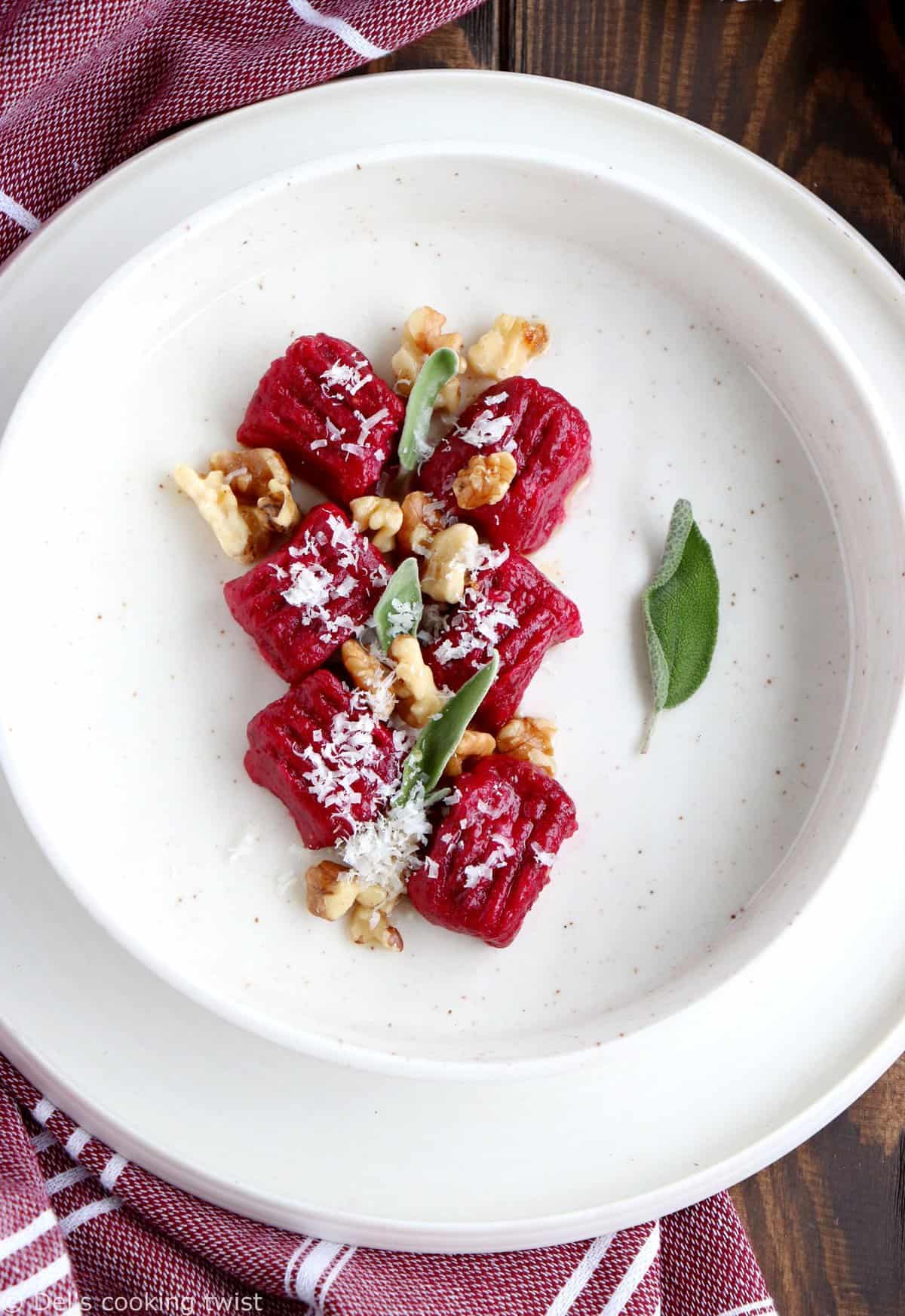 Beet Gnocchi with Walnut-Sage Brown Butter