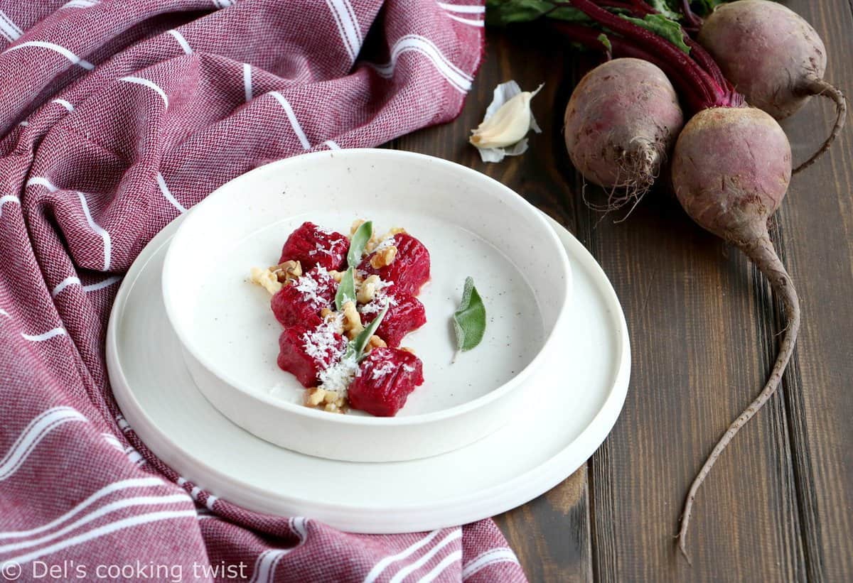 Beet Gnocchi with Walnut-Sage Brown Butter