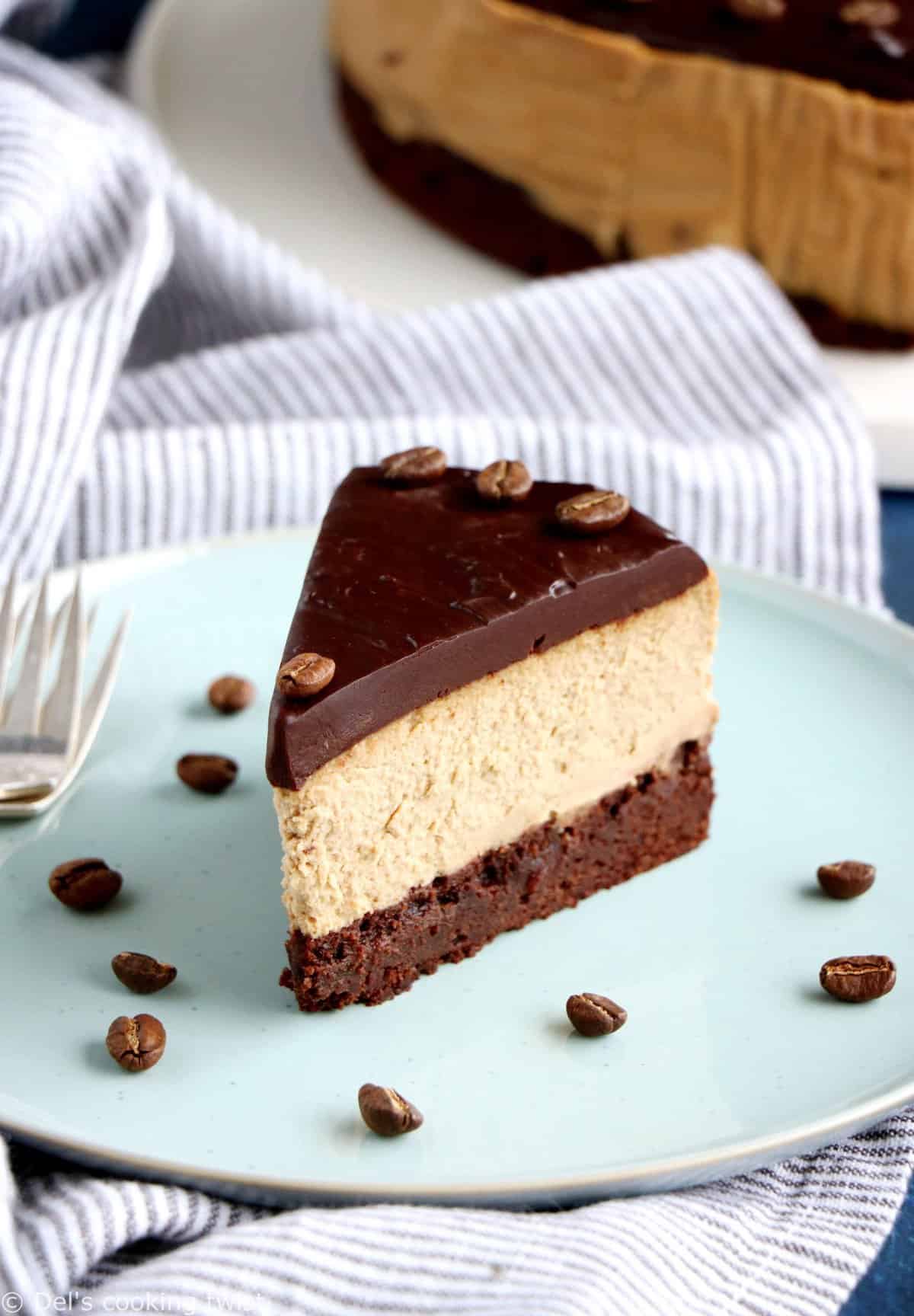 Brownie cheesecake au café