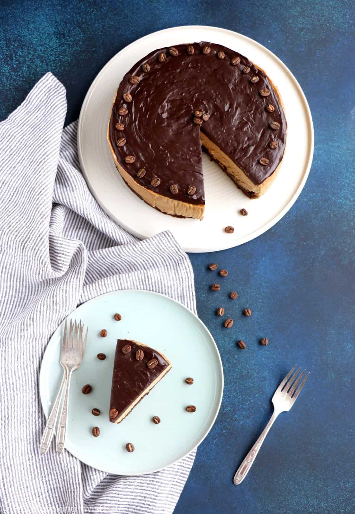 Brownie cheesecake au café