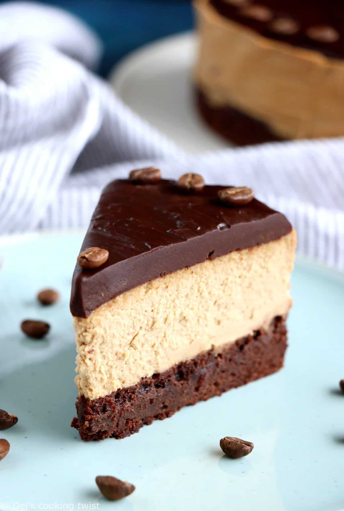 Brownie cheesecake au café