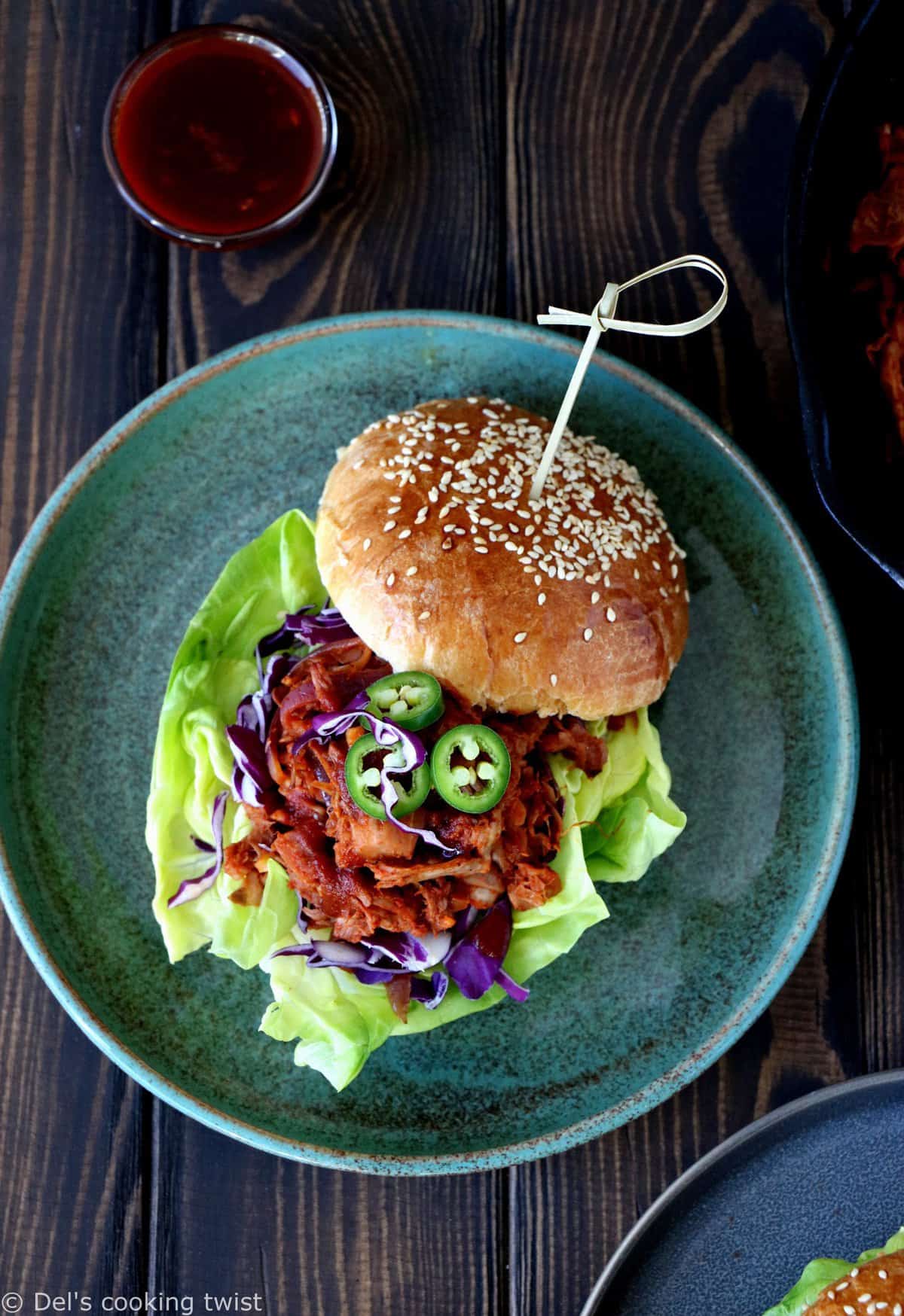 Burger végétarien au fruit du jacquier façon "pulled pork"