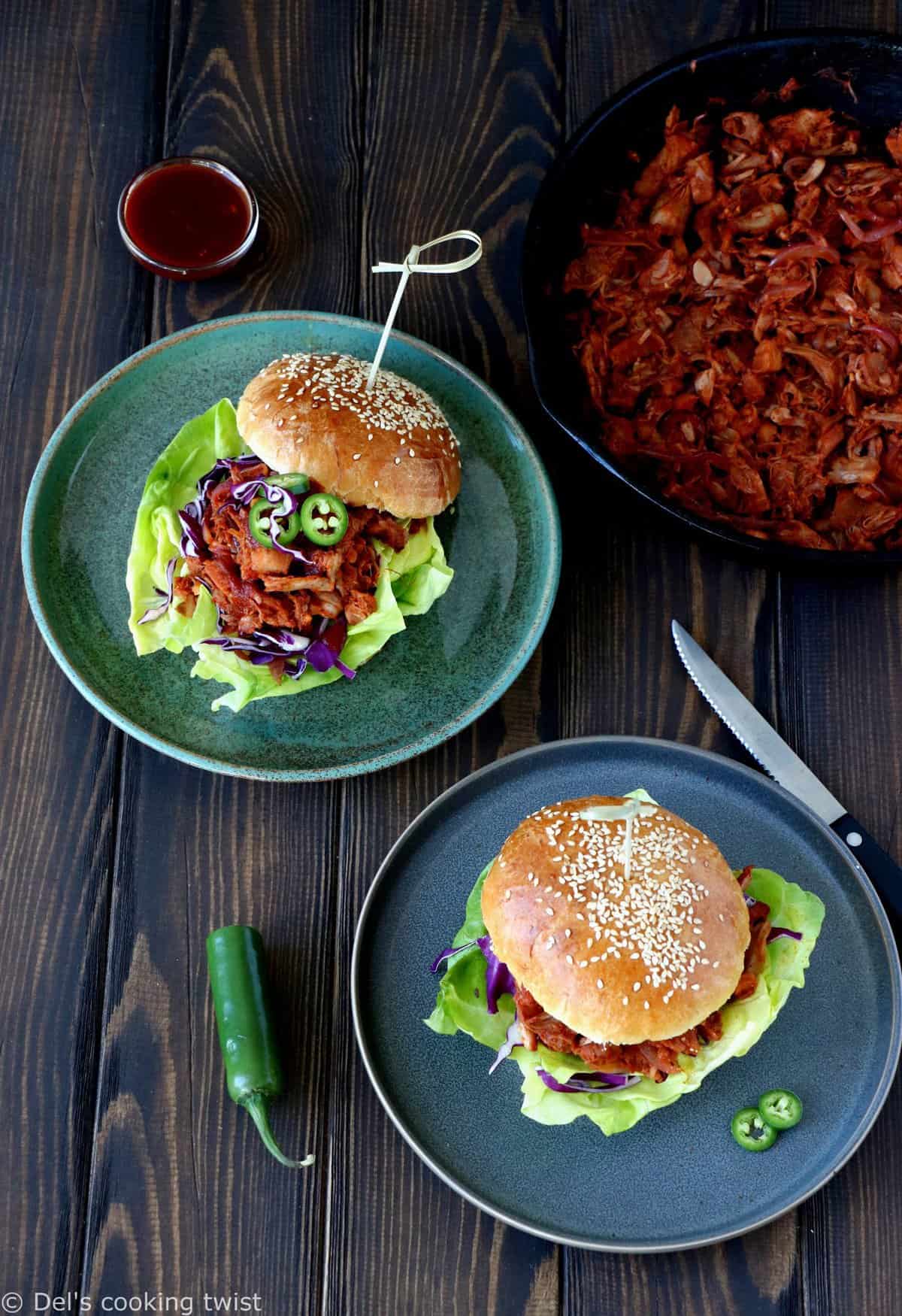 Burger végétarien au fruit du jacquier façon "pulled pork"