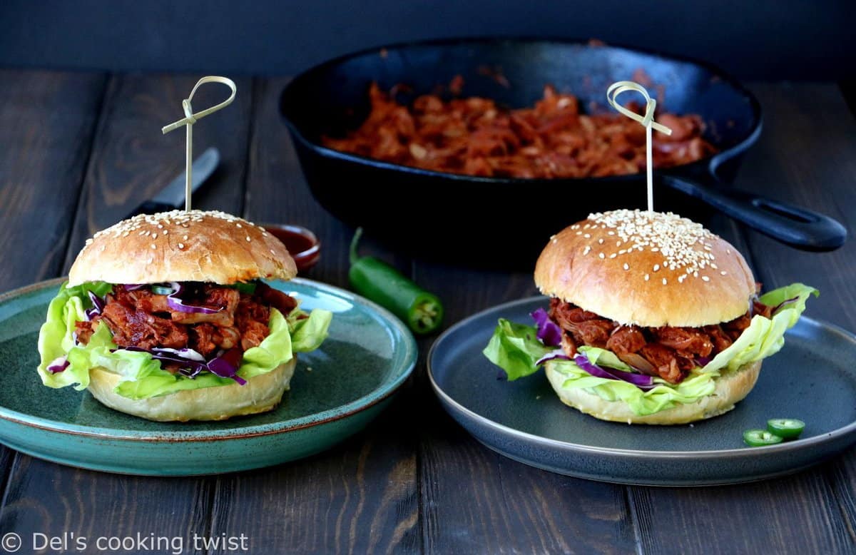 Burger végétarien au fruit du jacquier façon "pulled pork"