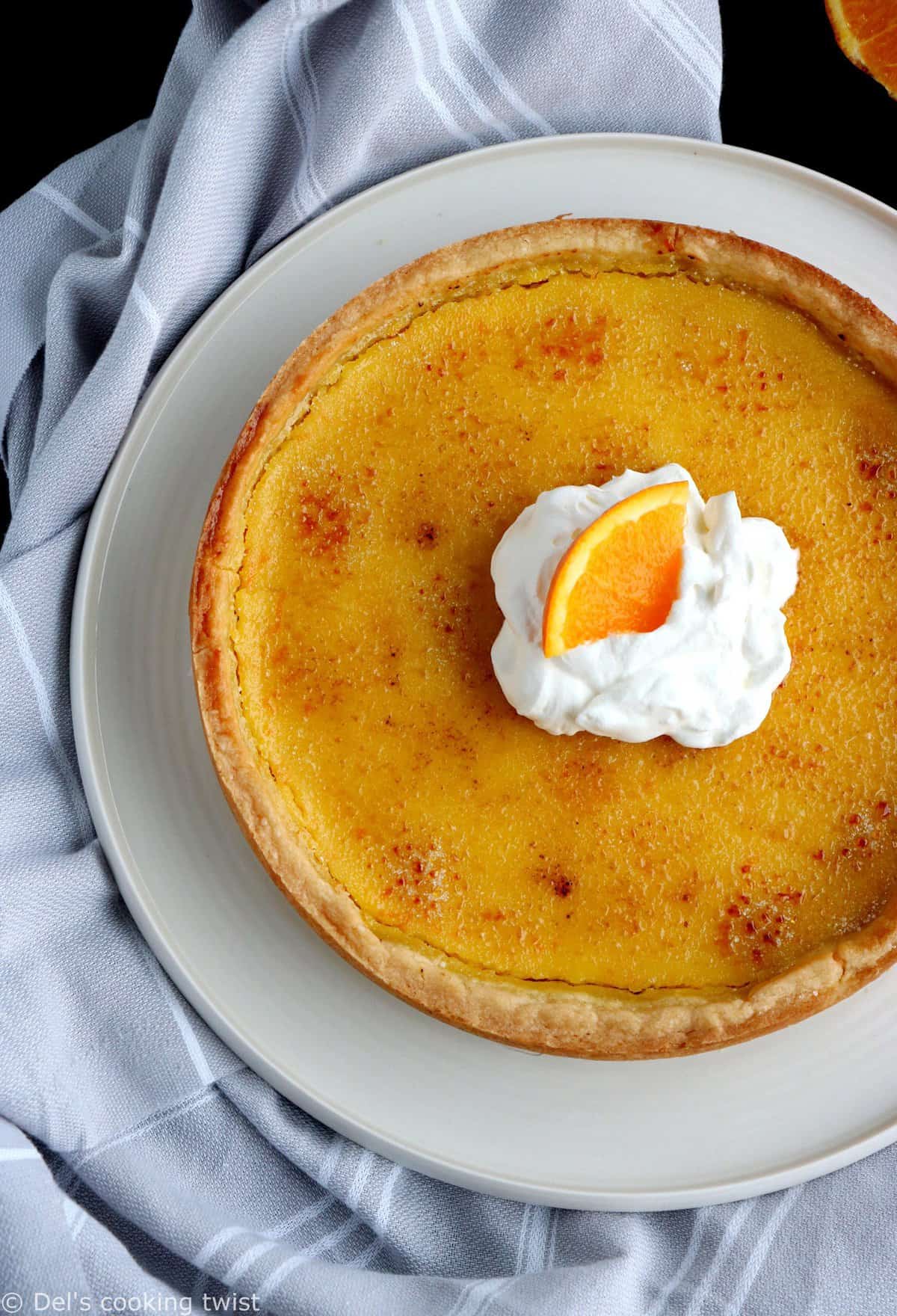 Tarte façon crème brûlée à l'orange