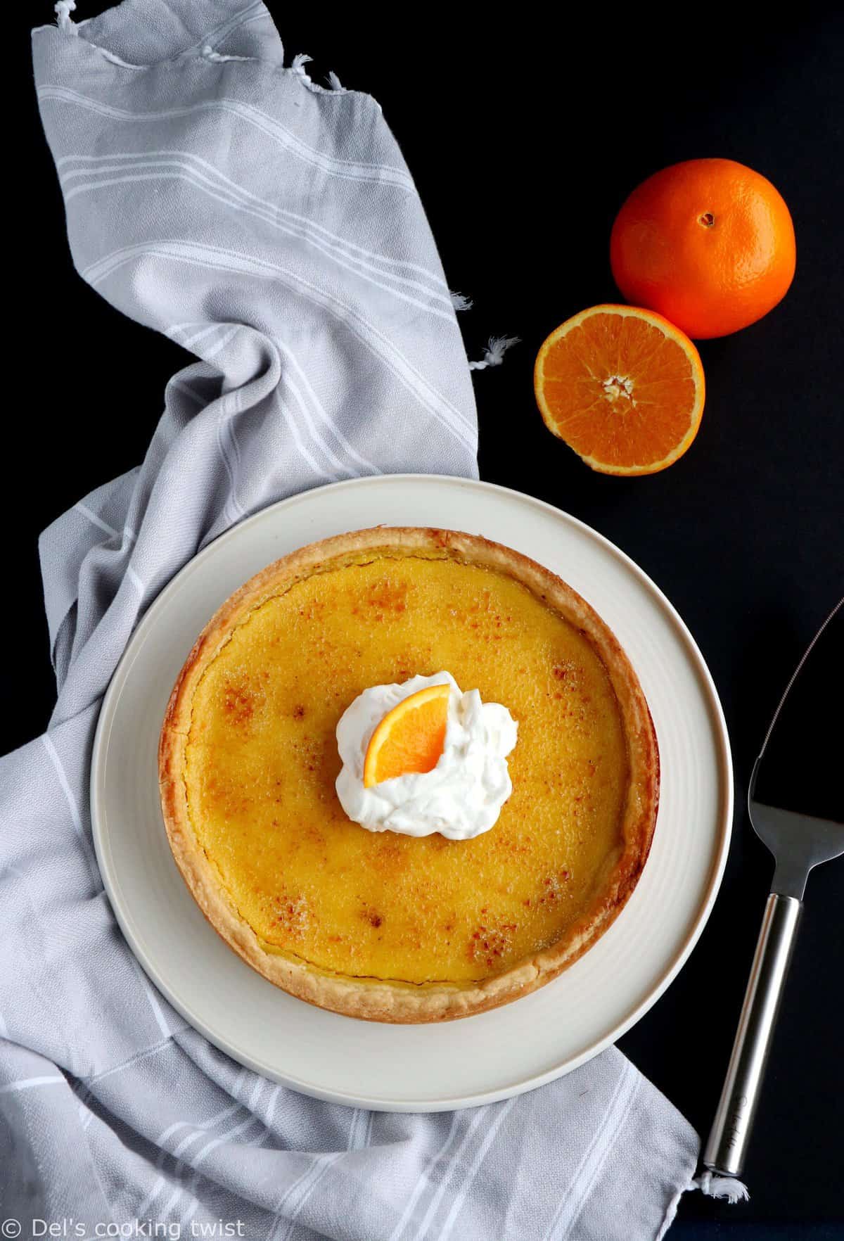 Tarte façon crème brûlée à l'orange