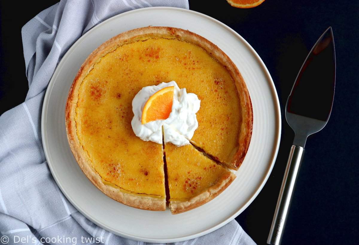 Tarte façon crème brûlée à l'orange