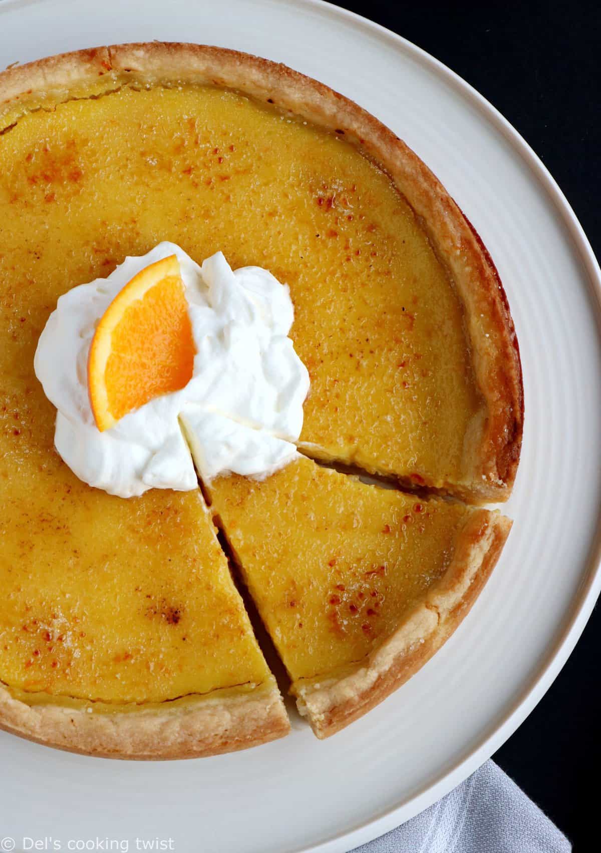 Tarte façon crème brûlée à l'orange