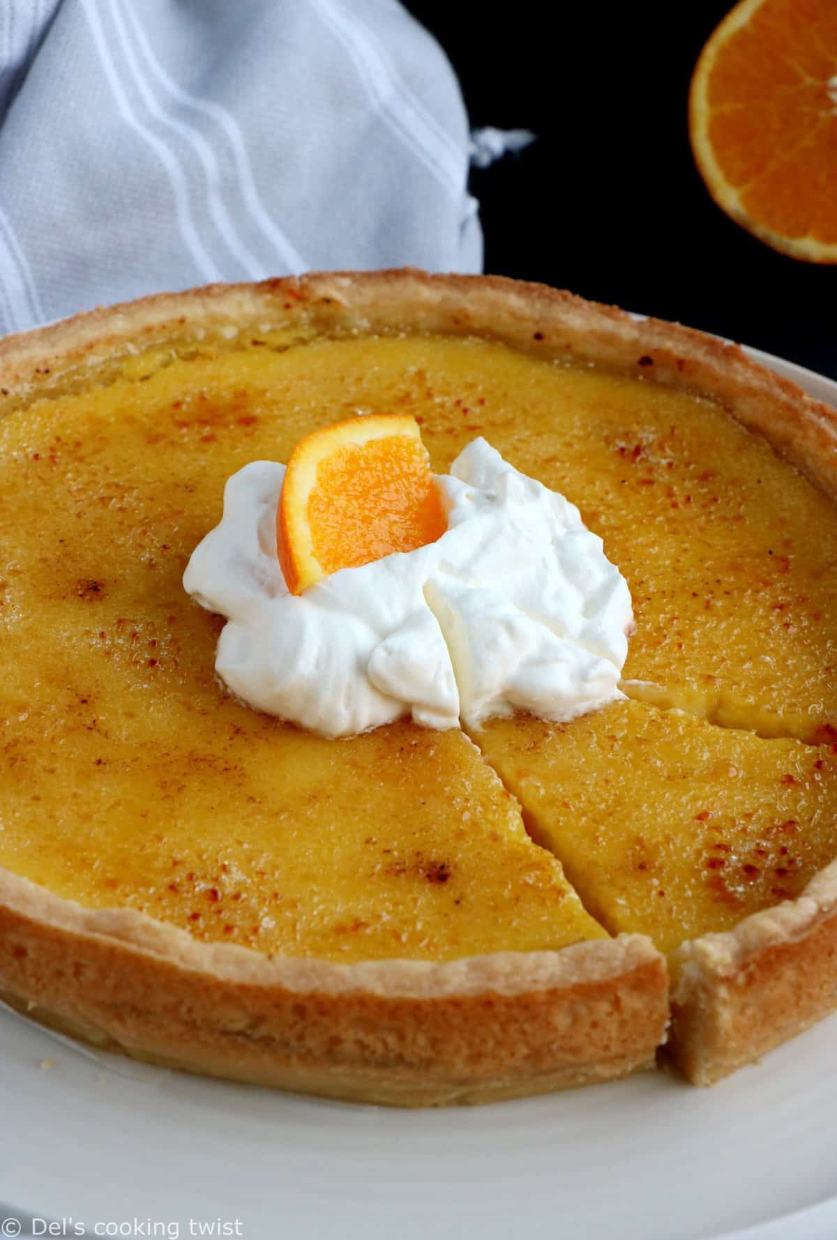 Tarte façon crème brûlée à l'orange