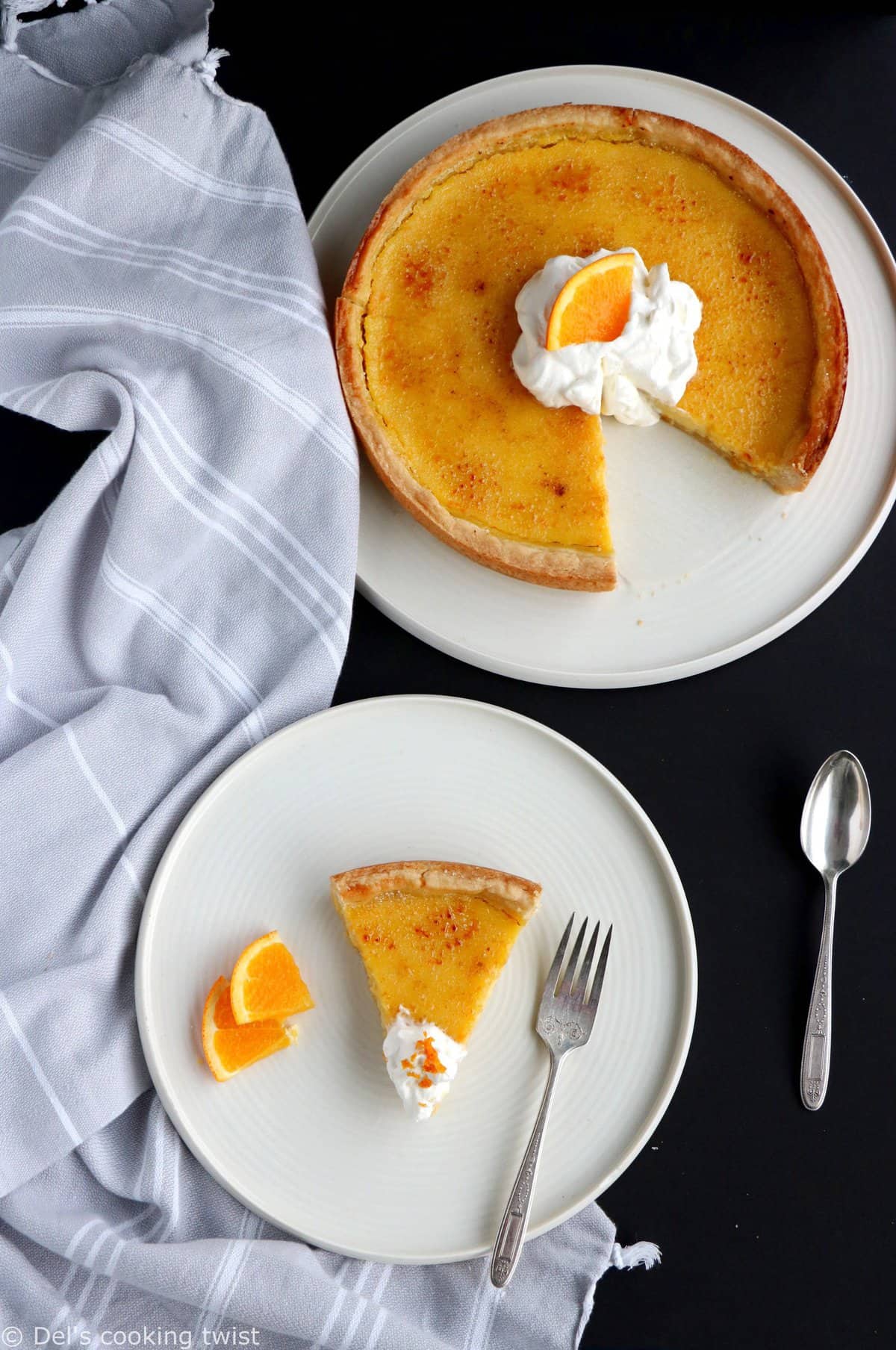 Tarte façon crème brûlée à l'orange