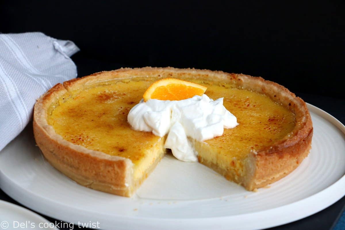 Tarte façon crème brûlée à l'orange