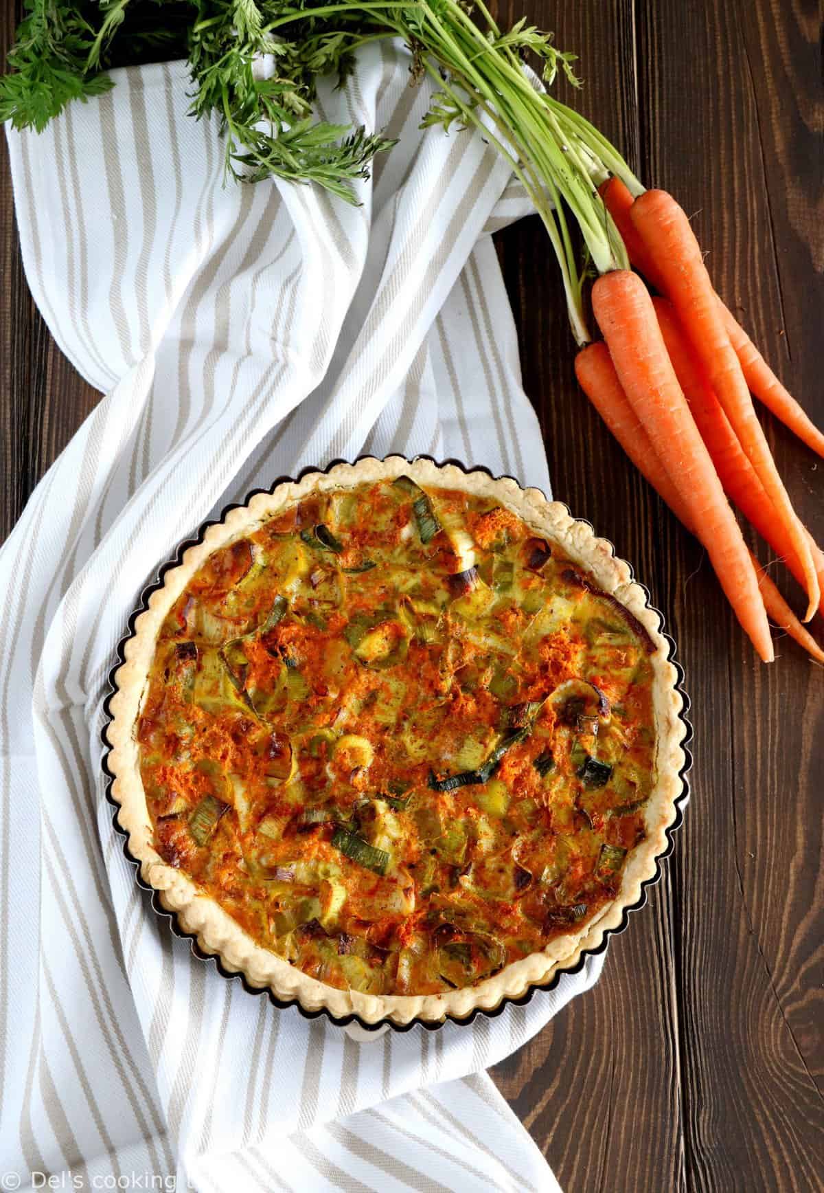 Curry Leek and Carrot Quiche