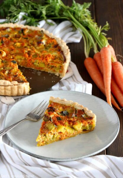 Curry Leek and Carrot Quiche