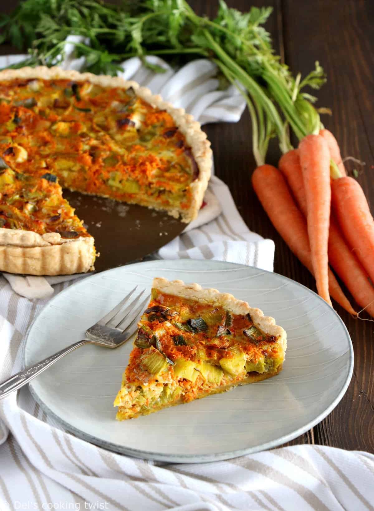 Curry Leek and Carrot Quiche