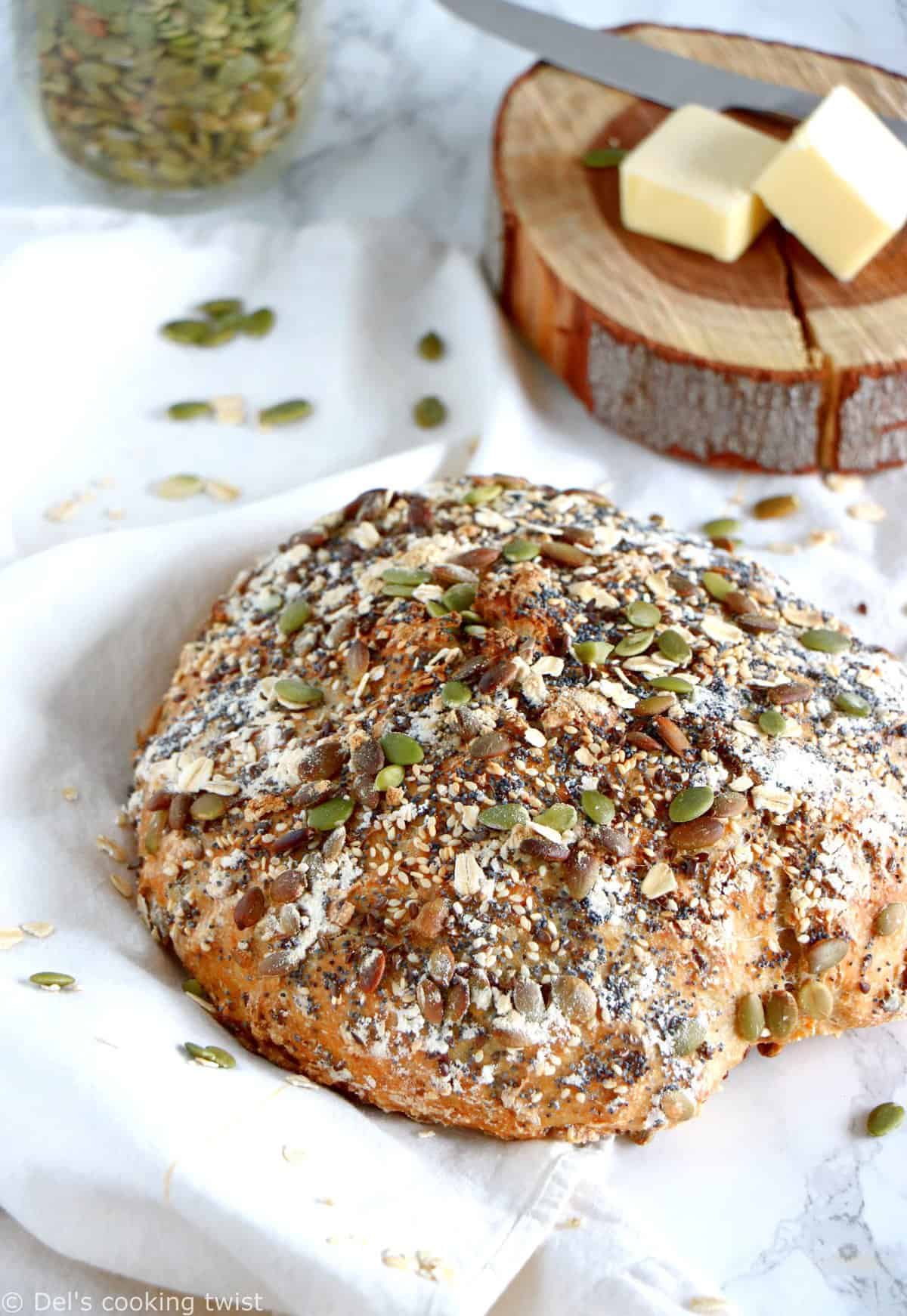Multiseed No-Knead Bread