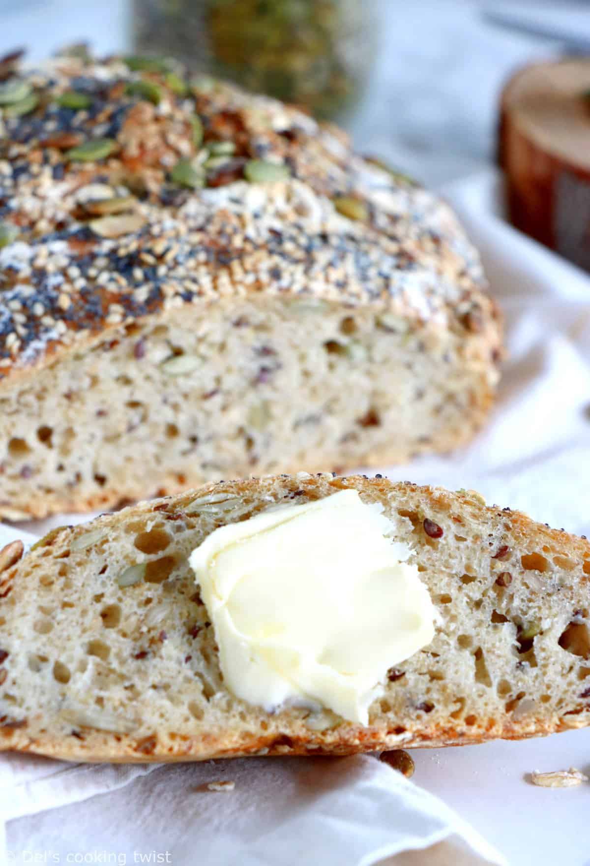 Multiseed No-Knead Bread