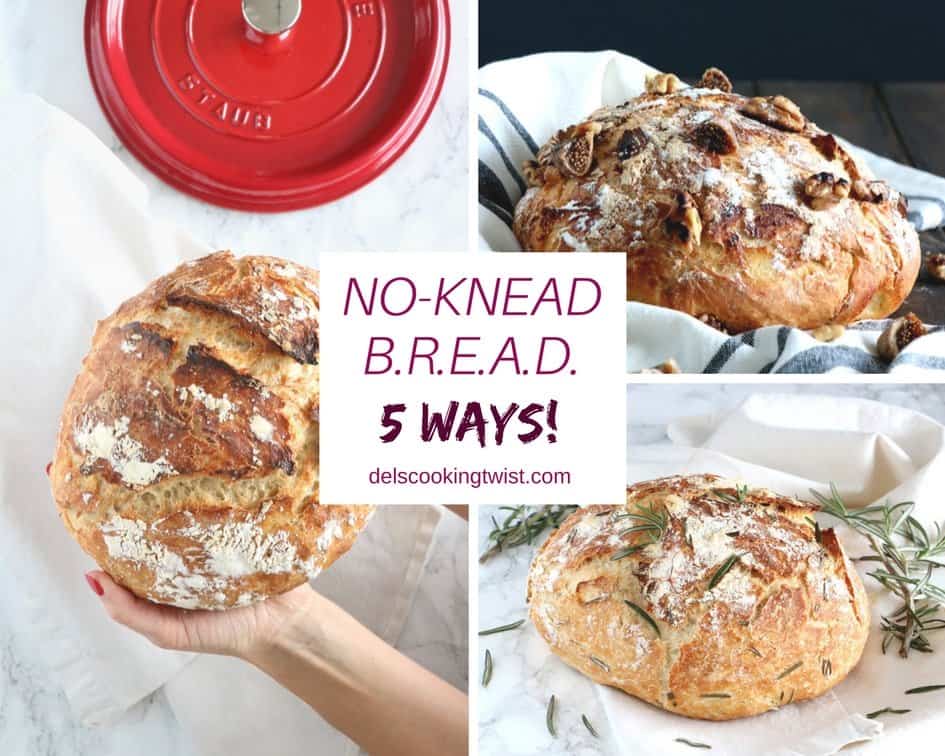 No Knead Bread 5 Ways