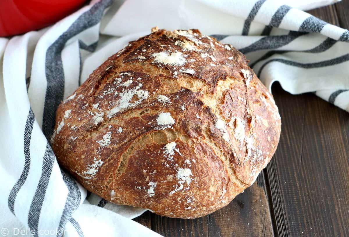 Whole Wheat No-Knead Bread