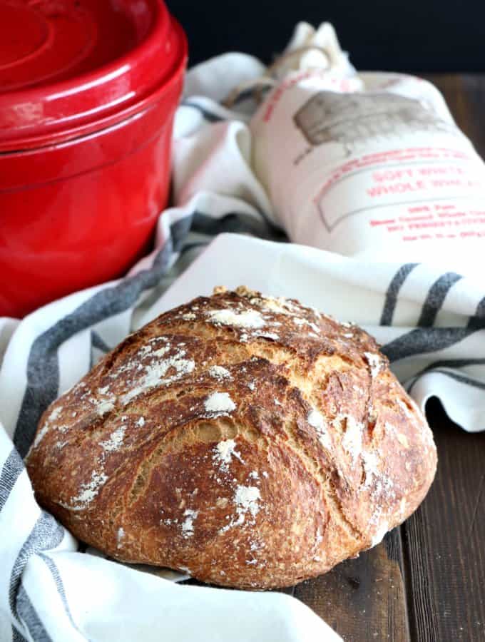 Whole Wheat No-Knead Bread