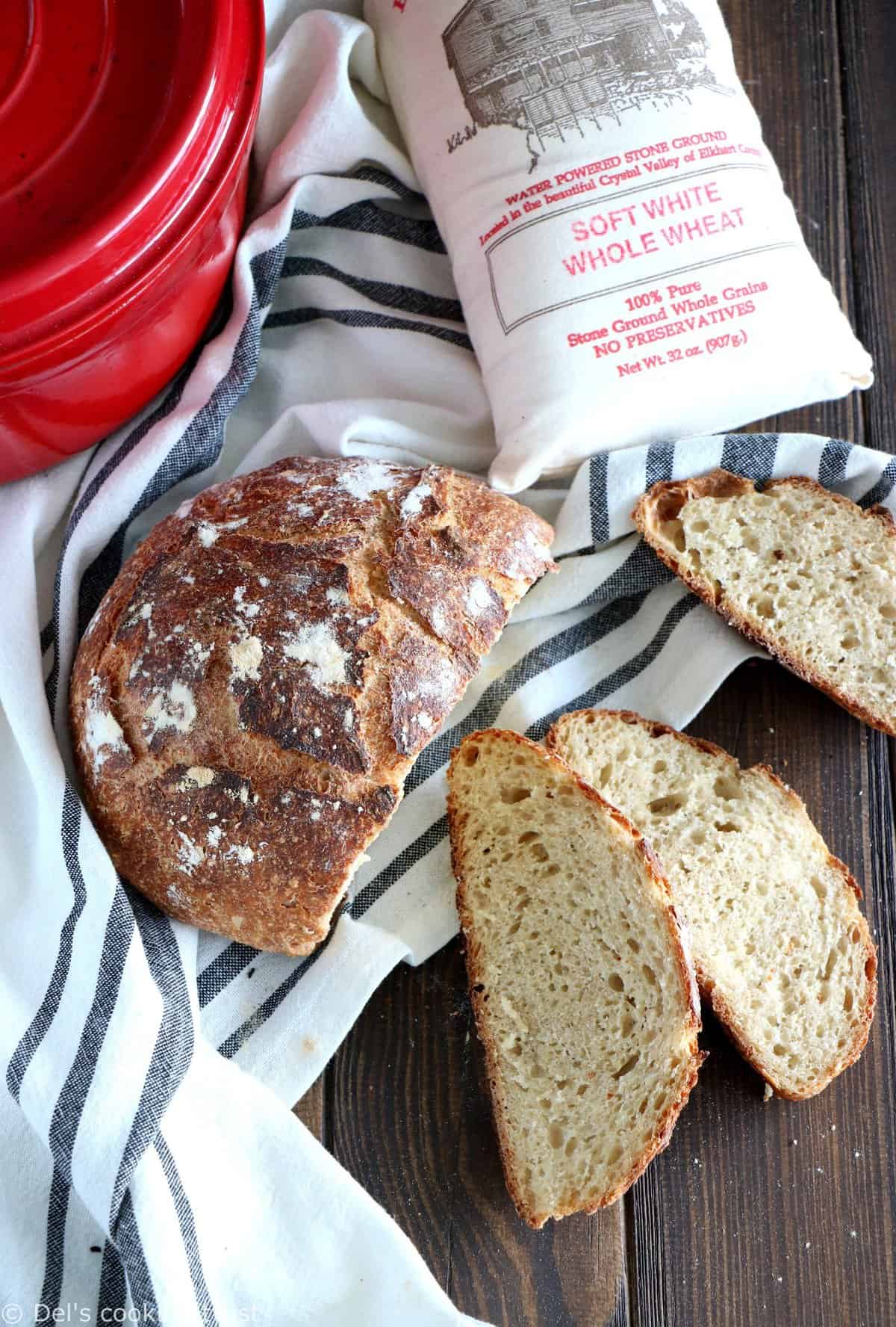 Whole Wheat No-Knead Bread