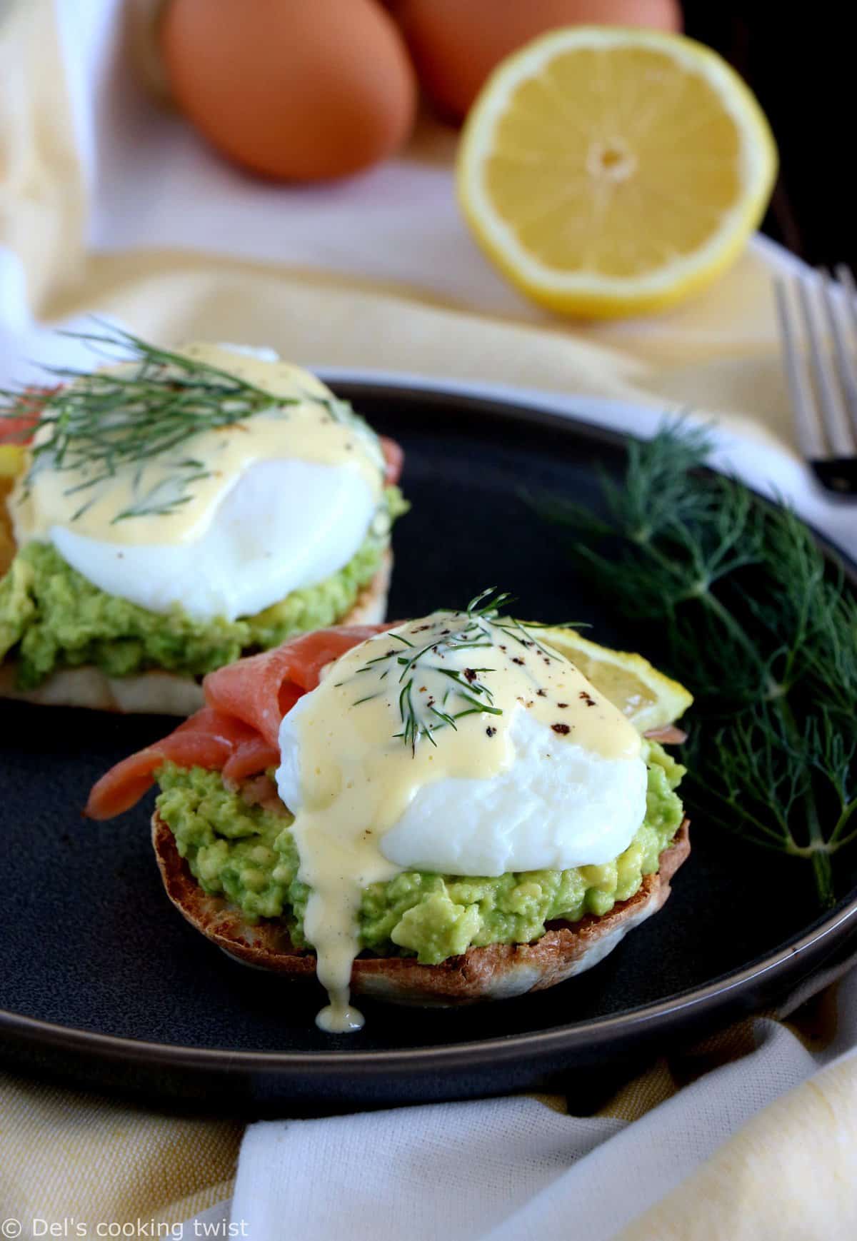 Fancy Salmon Avocado Eggs Benedict