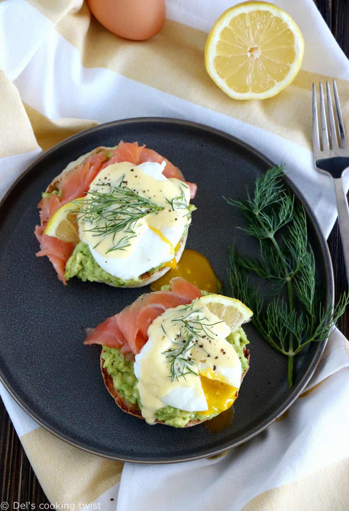 Fancy Salmon Avocado Eggs Benedict