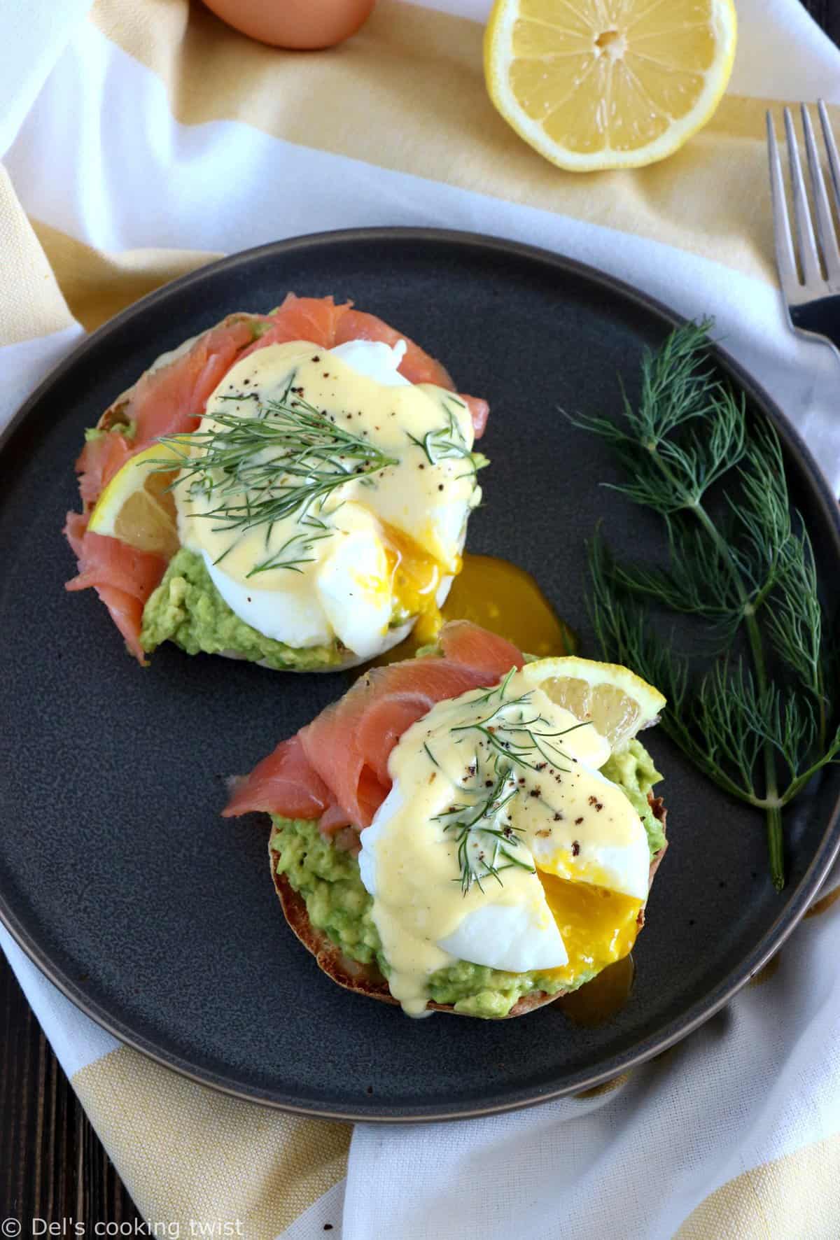 Oeufs Bénédicte au saumon et à l'avocat