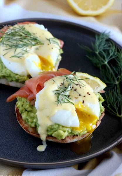 Fancy Salmon Avocado Eggs Benedict