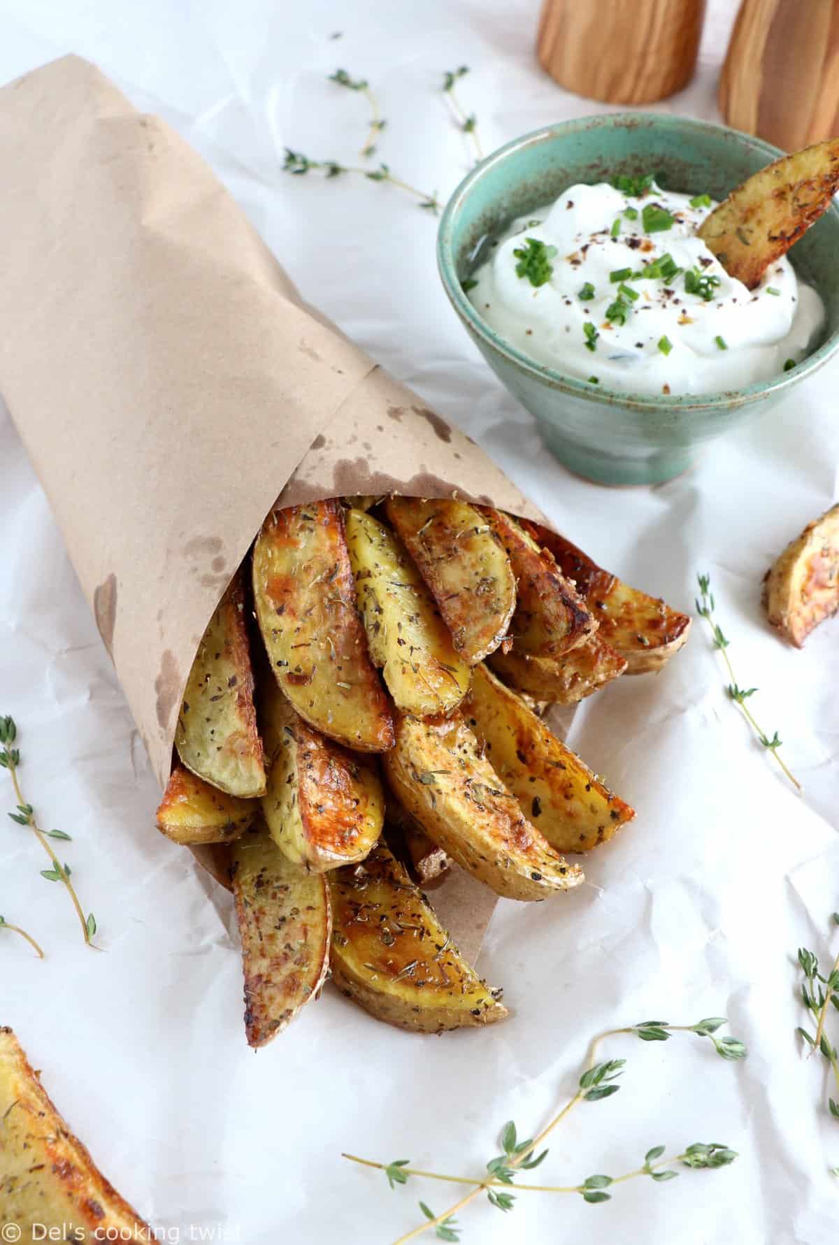 Garlic Herb Potato Wedges