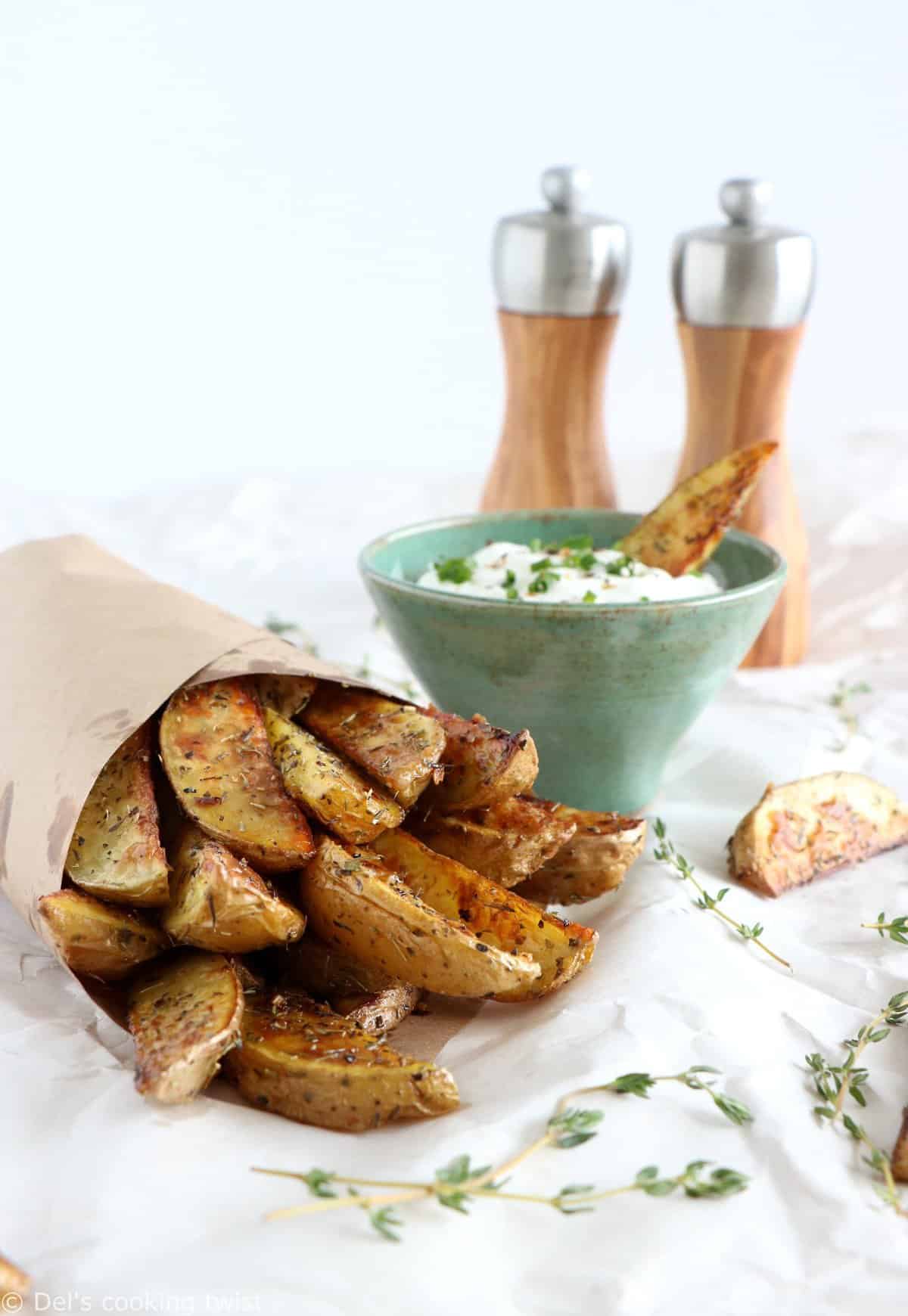 Garlic Herb Potato Wedges