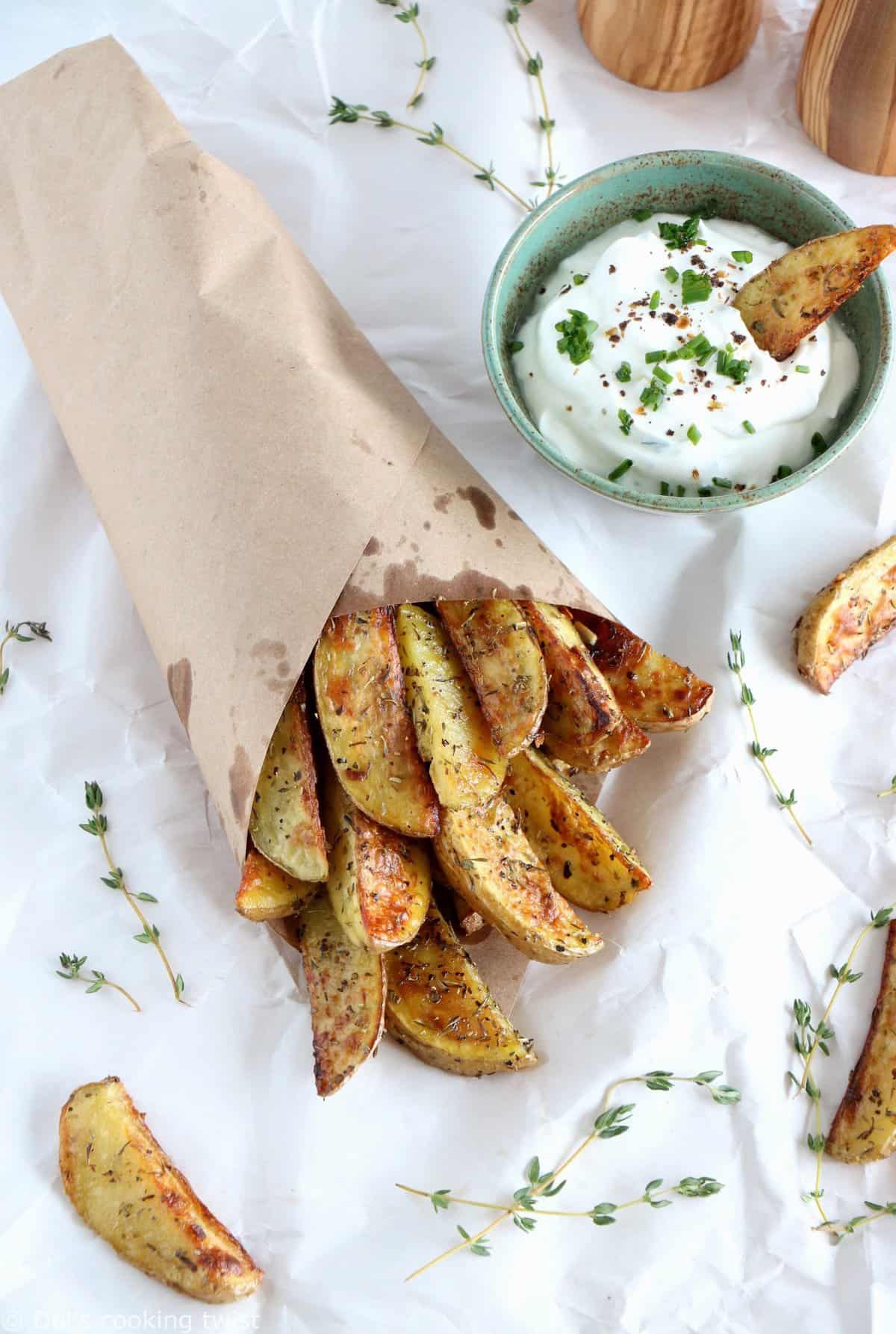 Garlic Herb Potato Wedges