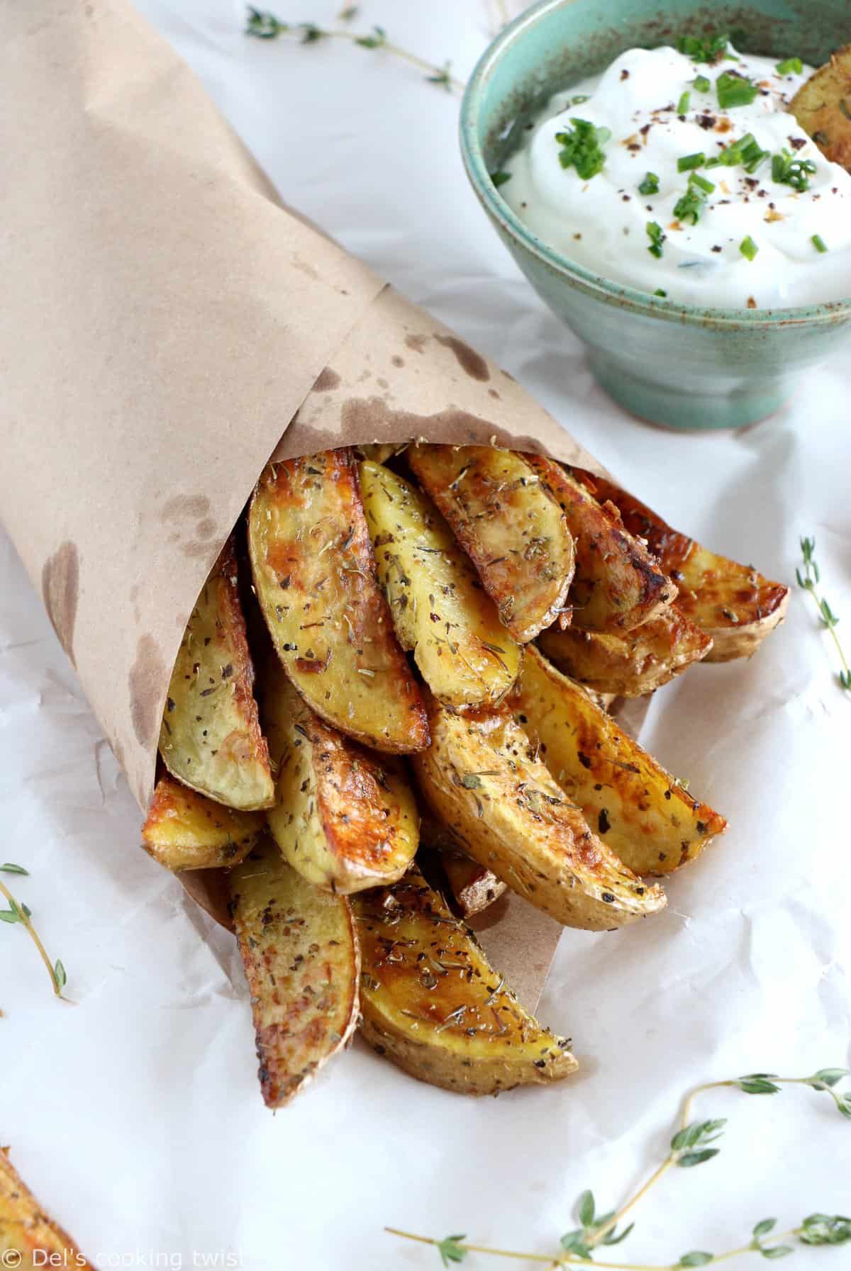 Garlic Herb Potato Wedges