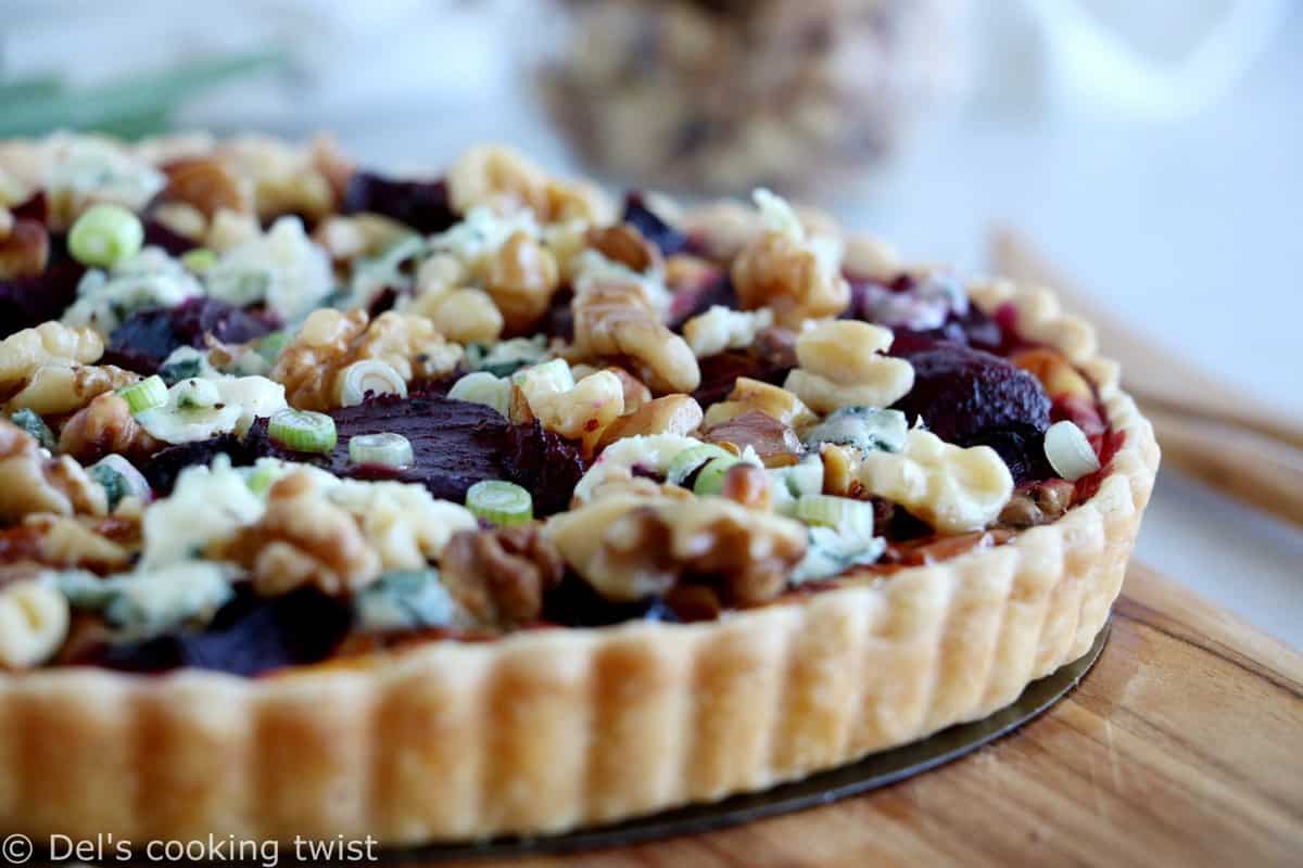 Beetroot Walnut and Blue Cheese Tart