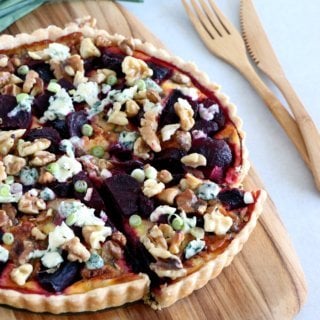 Beetroot Walnut and Blue Cheese Tart