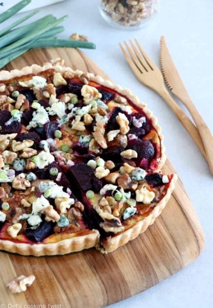 Beetroot Walnut and Blue Cheese Tart