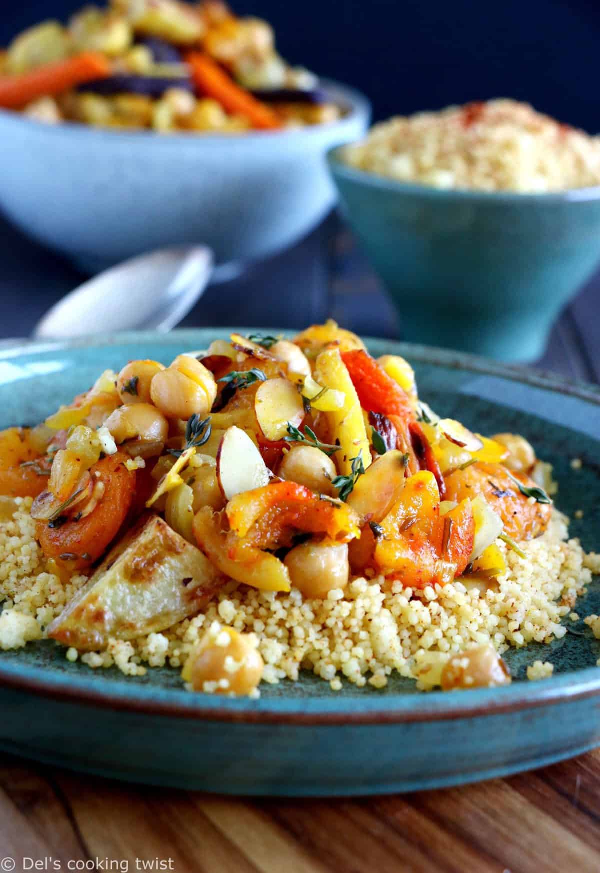 Tajine aux pois chiches, abricots et amandes